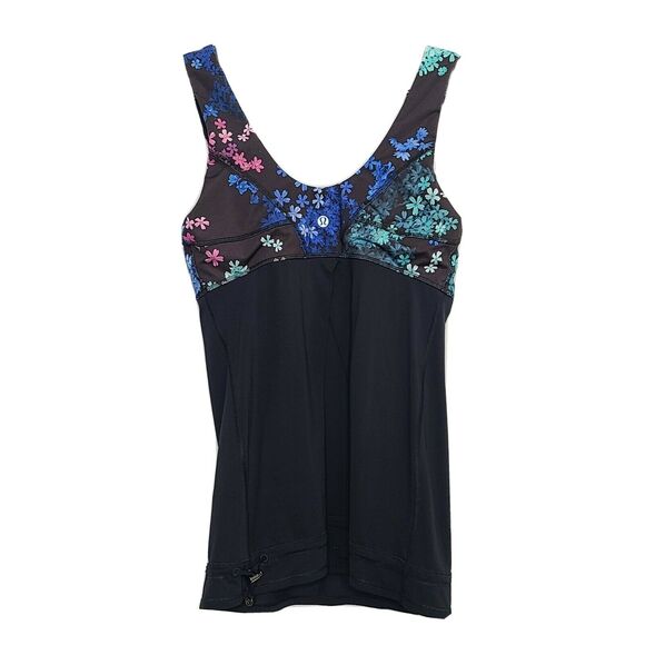 Lululemon Tame Me Tank Petal Pop Floral Black Print size 6 - Picture 2 of 6